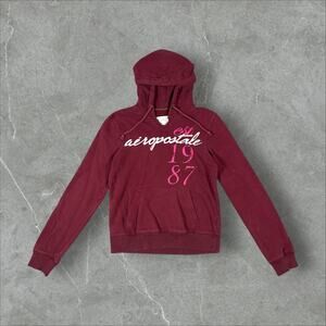 Vintage Y2K Aeropostale 1987 Size Large Womens Long Sleeve Hoodie Sweatshirt